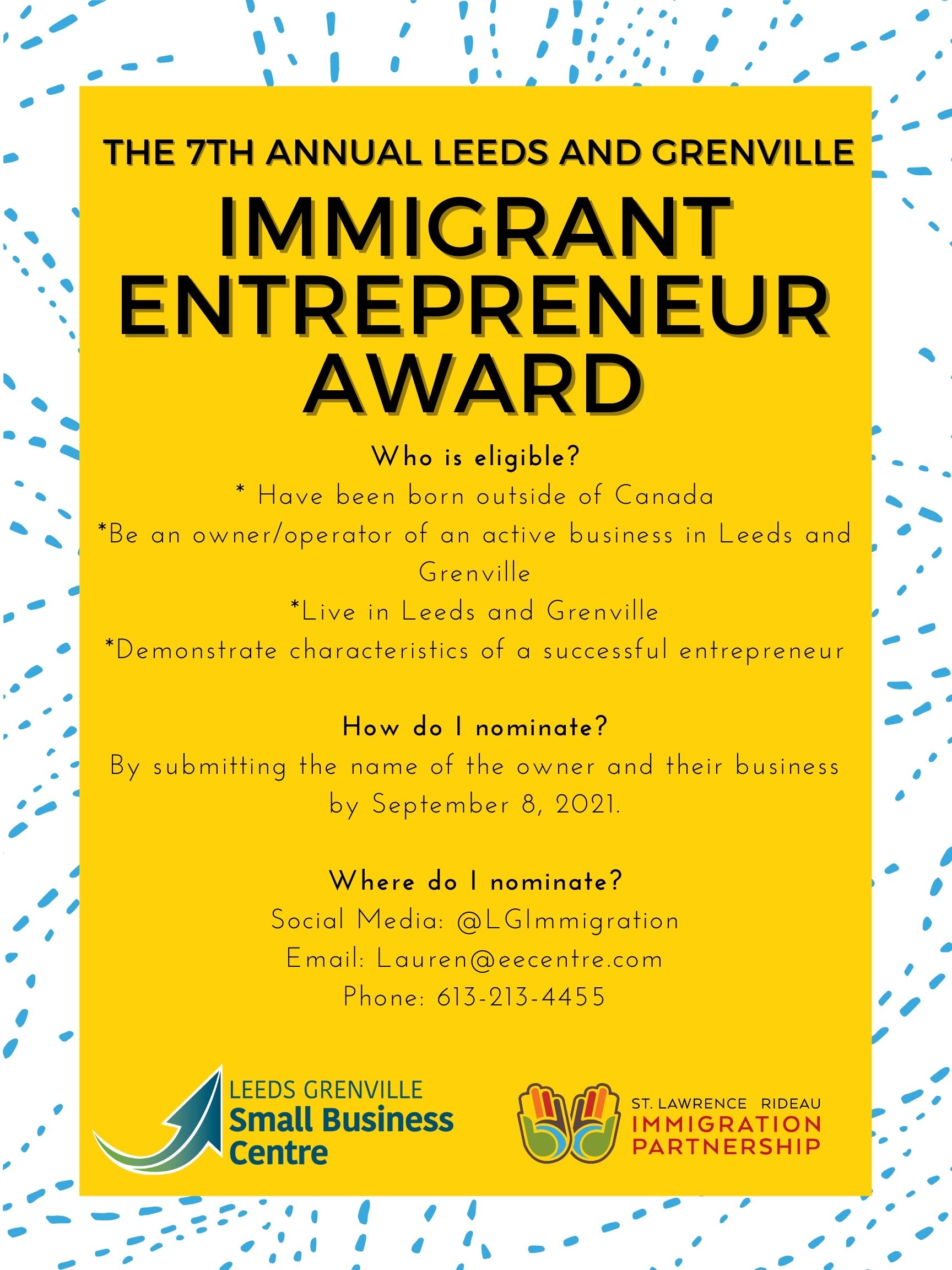Immigrant Entrepreneur Award Nominations!