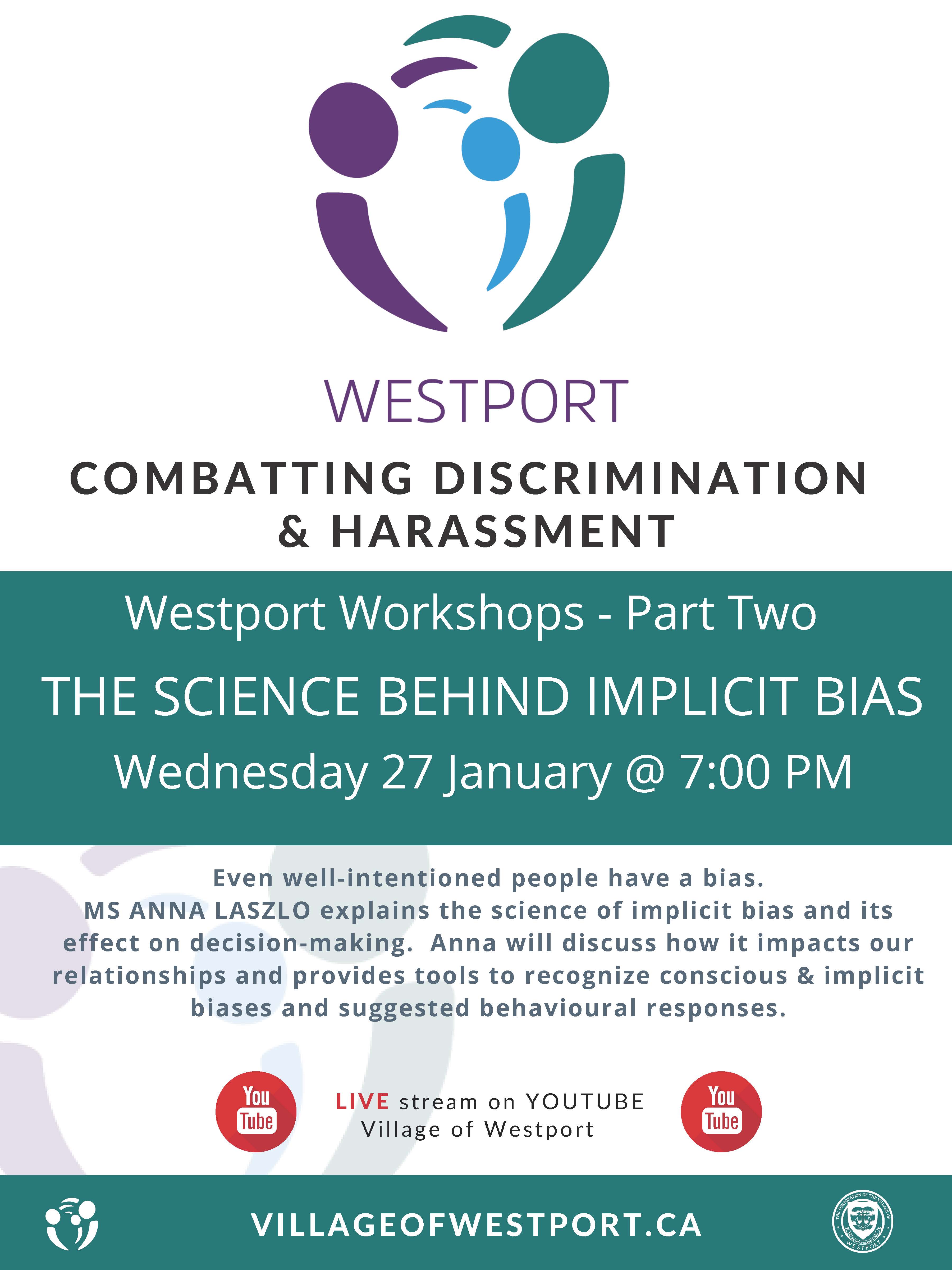 Combatting Discrimination & Harassment Workshop January 27/21 on YouTube